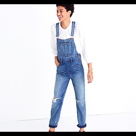 madewell straight leg zip overalls